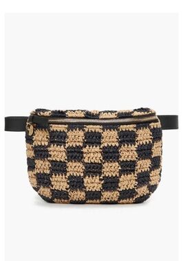 Clare V Raffia Checker Belt Bag Fanny Pack NWT Woven Raffia Belt Bag